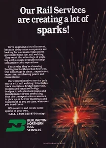 1991 Burlington Northern Rail Services Print Ad Welding Track Bridge materials - Picture 1 of 1