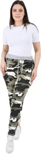 Women's Trousers Italian Camouflage Army Joggers Magic Pants Ladies UK 8-22 - Picture 1 of 10
