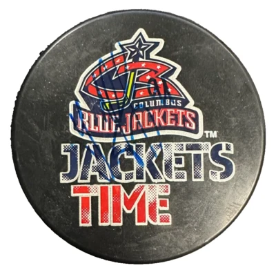 Sergei Federov Autographed Columbus Blue Jackets Hockey Puck JSA HOF - Image 1 of 2