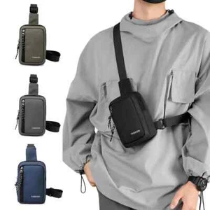 Männer Oxford Brusttaschen Mini Crossbody Tasche Messenger Phone Taille Pack - Bild 1 von 28