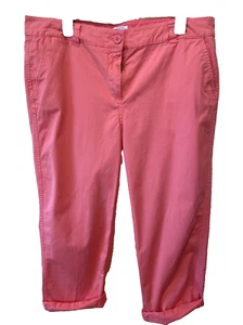 Crown & Ivy Charlotte Crop Women's Pants 16 xl coral casual vacation Z59 - Picture 1 of 9