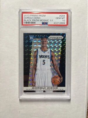 GORGUI DIENG 2013-14 Panini Prizm #294 BLACK MOSAIC RC ROOKIE 1/1 PSA 10 GEM MT - Image 1 of 2