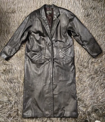 MAURICES натуральной кожи длинный Тренч на пуговицах куртка коричневый женщин средний - Изображение 1 из 4