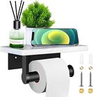 Natural Marble Toilet Paper Holder with Shelf-Toilet Paper Tissue Roll Holder