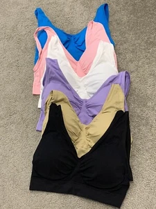 Sports Bra Set Women Plus Size 4XL Ultra-thin Large Full Cup Soft Padded 6PK - Picture 1 of 16