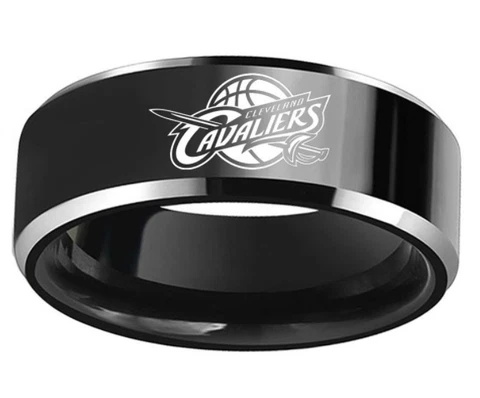 New Cleveland Cavaliers Black Stainless Steel Engraved Ring Sizes 9 10 11 Cover