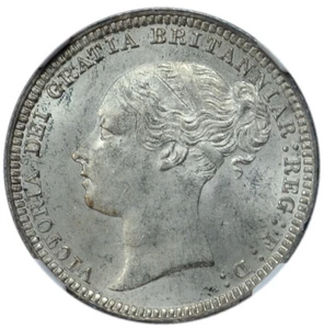 UK Great Britain 6 Pence 1879 NGC MS63+ No Die Number Victoria - Picture 1 of 3