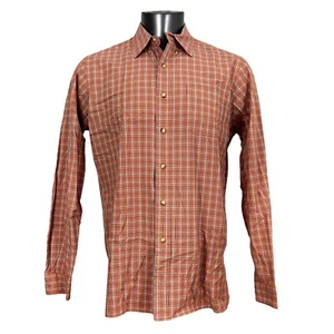 Camisa para hombre Ralph Lauren con botones manga larga 100 % algodón naranja a cuadros grande L - Imagen 1 de 6