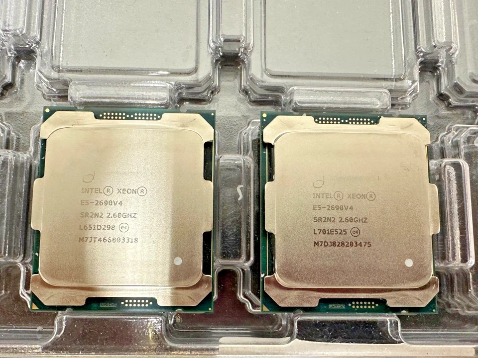 LOT OF 2  Pair Intel Xeon E5-2690v4 2.6Ghz 14-Core 135W 35MB LGA2011-3 CPU SR2N2 - Image 1 of 2