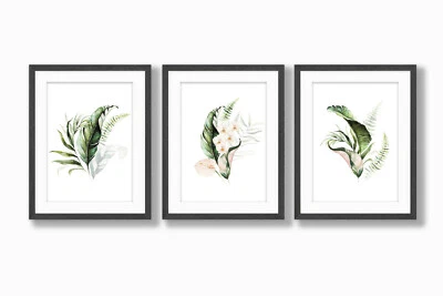 Impresiones de pared florales tropicales, arte de pared verde, arte de pared botánico, decoración del hogar 2 Foto 1 de 4