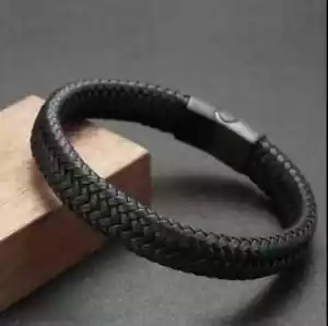 Leder Herren Armband Surferarmband Wickeloptik mehrreihig Stahlverschluss - Bild 1 von 5