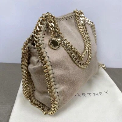 Stella McCartney Falabella Tiny Shoulder Bag Chain Gold Tote Bag Beige Women - Image 1 of 4