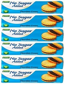 Gullon Diabetic Sugar Free Sandwich Cookie Chocolate Cream Biscuits 250G x 6 - Picture 1 of 2