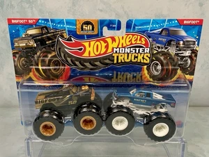 Hot Wheels Monster Trucks Bigfoot 50th Vs Bigfoot Demolition Doubles 1:64 Trucks - Picture 1 of 7