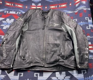 Alpinestars Leather Motorcycle Biker Motorcycle Zip Jacket Size 44 US - Bild 1 von 23