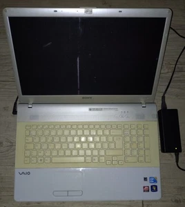 Sony vaio blanc 17 pouce sans disque dur et memoire tres bonne etat voir photos - Afbeelding 1 van 6