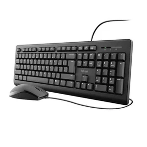 Trust TKM-250 USB Wired Keyboard And Mouse Deskset, Black - Afbeelding 1 van 6