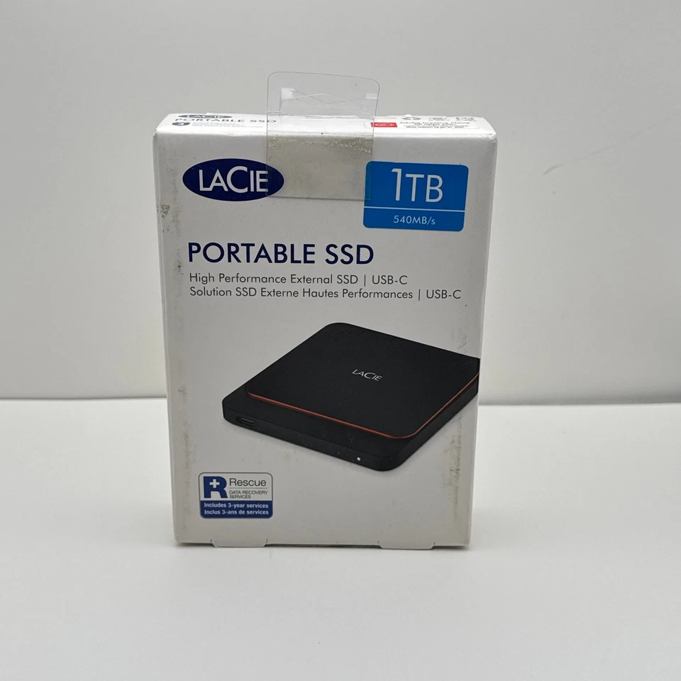 LaCie, Portable SSD, 1TB, USB-C, External SSD, USB 3.0 - Image 1 of 4