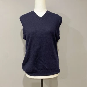 RESERVE Navy Merino Wool V Neck Sleeveless Knit Vest Size M - Picture 1 of 8