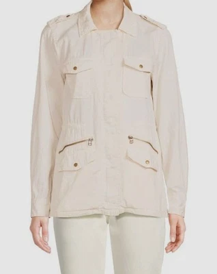 $158 Lily Aldridge para mujer de terciopelo marfil ejército militar abrigo chaqueta talla S Foto 1 de 3