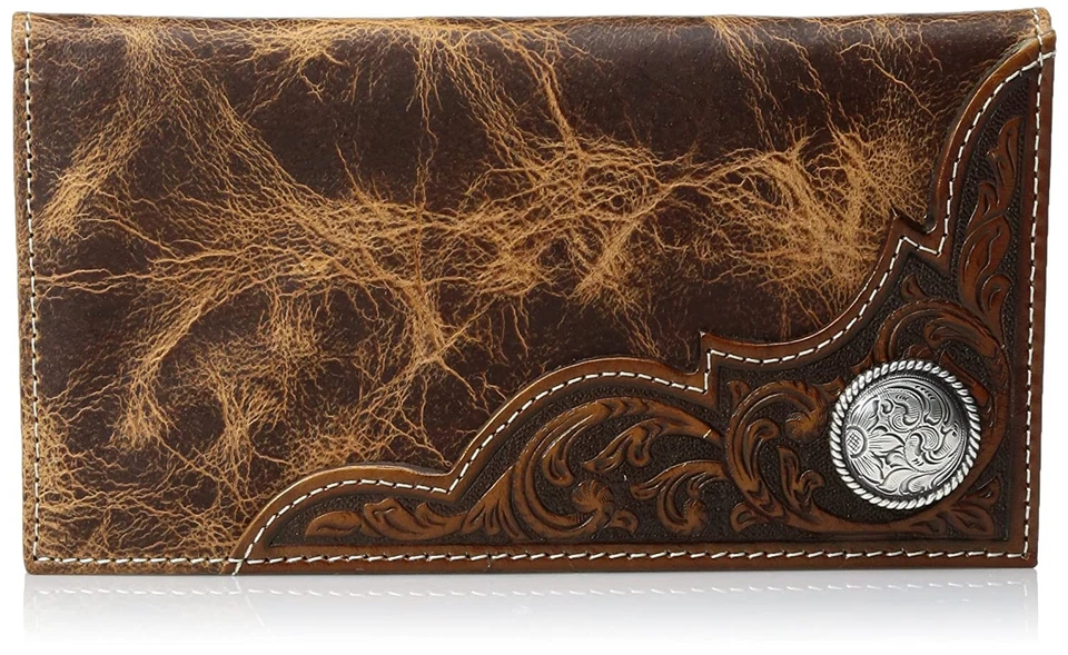 Ariat Western Wallet Mens Distressed Emboss Overlay Rodeo Tan A3532208