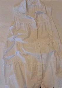 Derek Heart White Dress Top Layered Sz S Summer Lightweight - Picture 1 of 10