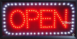US Seller All letters Animated Led OPEN Sign + Animation on/off Switch + Chain - Picture 1 of 1