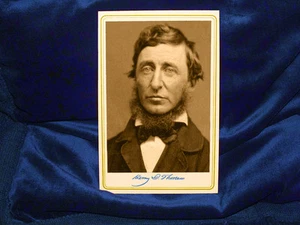 HENRY DAVID THOREAU Writer Philosopher Cabinet Card Photograph Vintage CDV - Picture 1 of 2