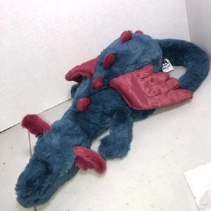 Jellycat London Little Dexter Dragon Plush Teal & Maroon Small Stuffed Toy - Picture 1 of 11