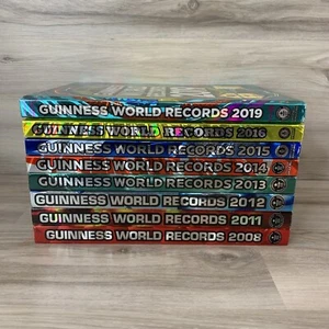 Lot of 8 Guinness Book World Records Hardcover Books 2008, 2011-2016, 2019 - Picture 1 of 8