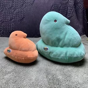 Peeps Marshmallow Chick Plush Stuffed Set of 2 Easter 8 Inches 6 Inches - Picture 1 of 11