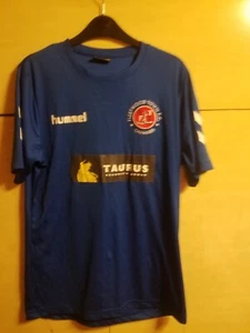 FLEETWOOD TOWN FC hummel Small Blue, White Chevrons Short Sleeve Football Shirt - Picture 1 of 5