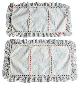 Vintage Lace Decorative Pillow Shames Case 33"x17" Embroidered White & Red Read - Picture 1 of 20