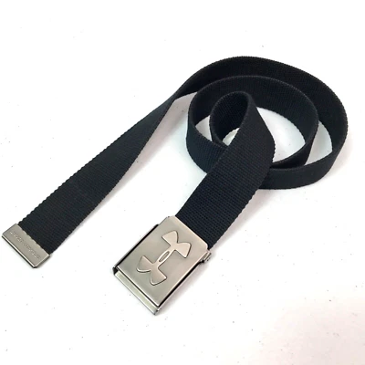Cinturón Under Armour tela negra con hebilla gris pequeño para hombre Foto 1 de 4