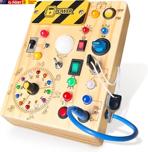 Busy Board,Montessori Toys for 1-3 Years Old, Wooden Toddler Toys, Sensory Trave - Picture 1 of 12
