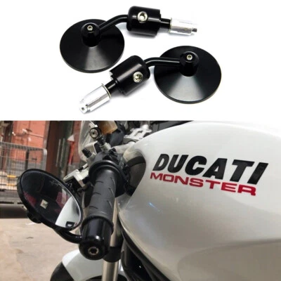 Motorcycle Handle Bar End Side Mirrors 7/8'' For Ducati Monster 1100 796 750 696 - Image 1 of 4