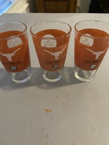 3 University of Texas UT Longhorns 16 oz Glass Tumblers - Picture 1 of 2