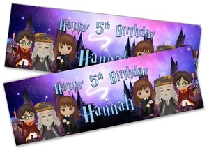 x2 Personalised Birthday Banner Harry P Kids Party Decoration 34 - Picture 1 of 4