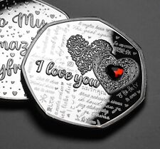 TO MY AMAZING BOYFRIEND 'I Love You' Silver Commemorative with Gemstone. Partner