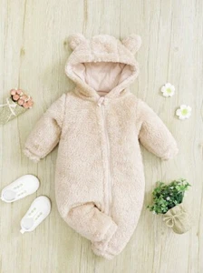 Winter Essentials Fleece Baby Clothes Romper Kids Boys Girls Pajamas Hooded - Picture 1 of 13