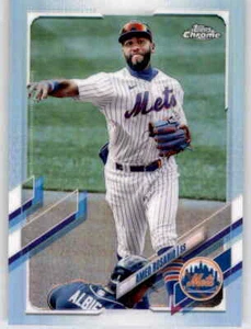 Topps 2021 cromo plata refractor Amed Rosario lámina paralela holográfico inserción Mets - Imagen 1 de 2