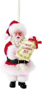 Possible Dreams MERRY CHRISTMAS 2021 SANTA Hanging Ornament 6008485 BRAND NEW - Picture 1 of 1