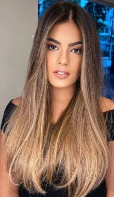 Long Straight Ombre Brown Blonde Wig For White Black Women Dirty Blond Wigs New - Изображение 1 из 4