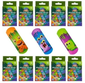 100 colorful children plasters plaster children wound plasters colorful monsters - Picture 1 of 7