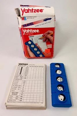 Vintage Yahtzee Travel Game Milton Bradley | Dice, Box, Score cards, Insructions - Image 1 of 4