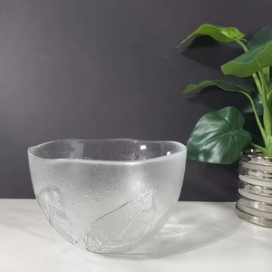 Vintage Kosta Boda Party Blatt große Glas Servierschüssel 7,5" x 5" MANGELHAFT - Bild 1 von 10
