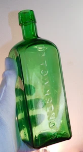 DR TOWNSEND'S SARSAPARILLA ALBANY N.Y "EMERALD APPLE GREEN" ANTIQUE BOTTLE c1870 - Picture 1 of 8