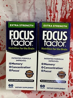 LOTE DE 2 factores de enfoque fuerza extra memoria cerebral enfoque 60 quilates fecha de caducidad 27/12 Foto 1 de 4