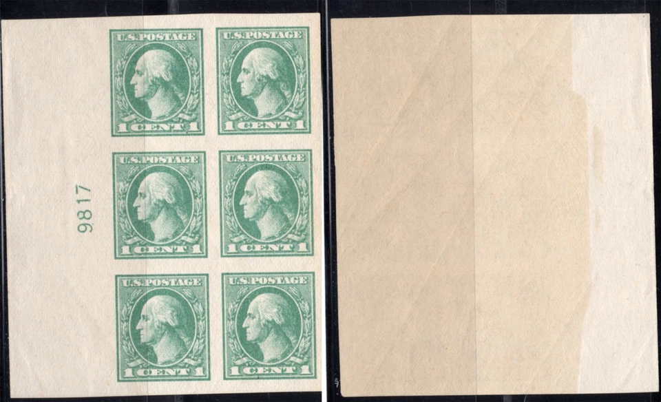 SC# 531 - 1919 1¢ Washington - Green - Unwatermarked - Imperf. - Image 1 of 1