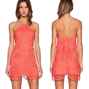 STYLESTALKER Coral Hong Kong Shift Dress SMALL Orig $190 - Picture 1 of 9